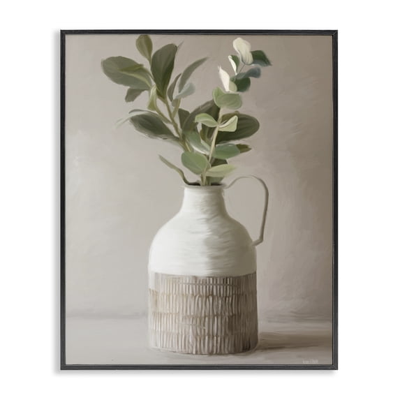 Stupell Industries Farmhouse Eucalyptus In Vase Black Framed Giclee Art, 11 x 14, by House Fenway