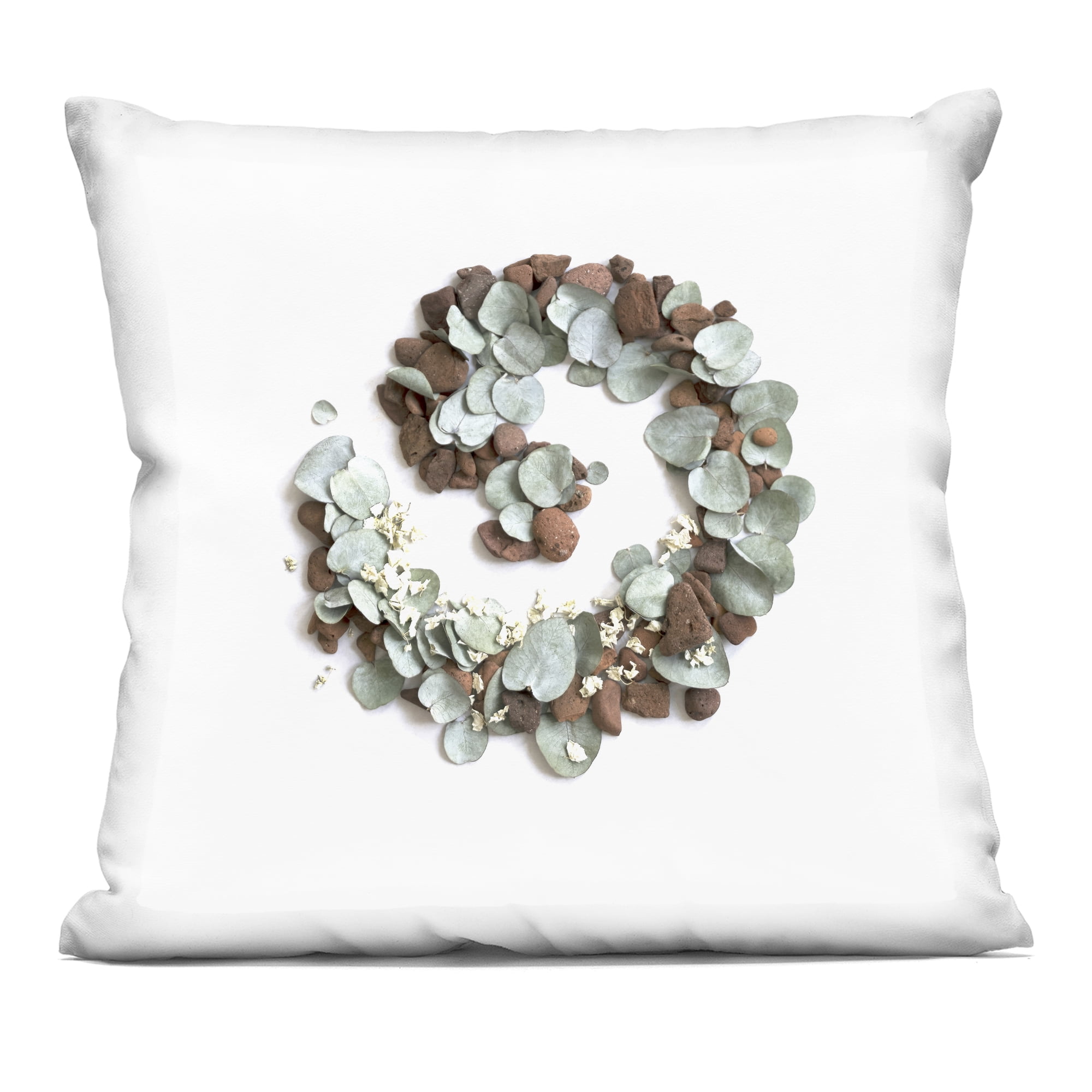Stupell Industries Eucalyptus & Pebbles Spiral Decorative Printed Throw Pillow, design by Beth Adoette, 18 x 7 x 18
