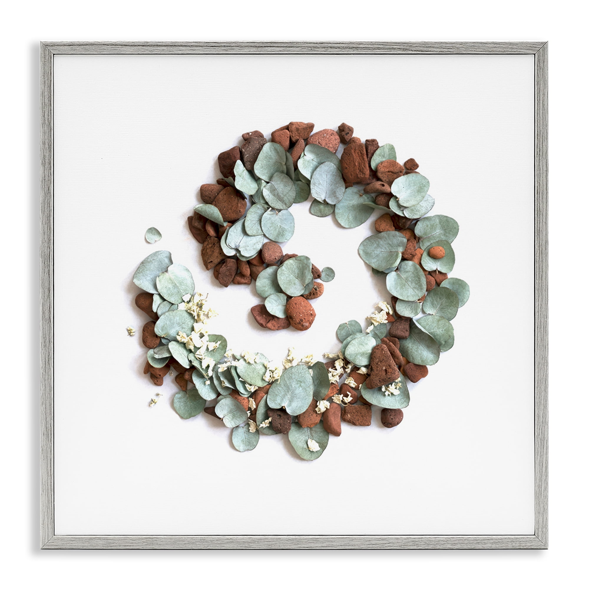 Stupell Industries Eucalyptus & Pebbles Spiral Gray Framed Giclee Art, design by Beth Adoette