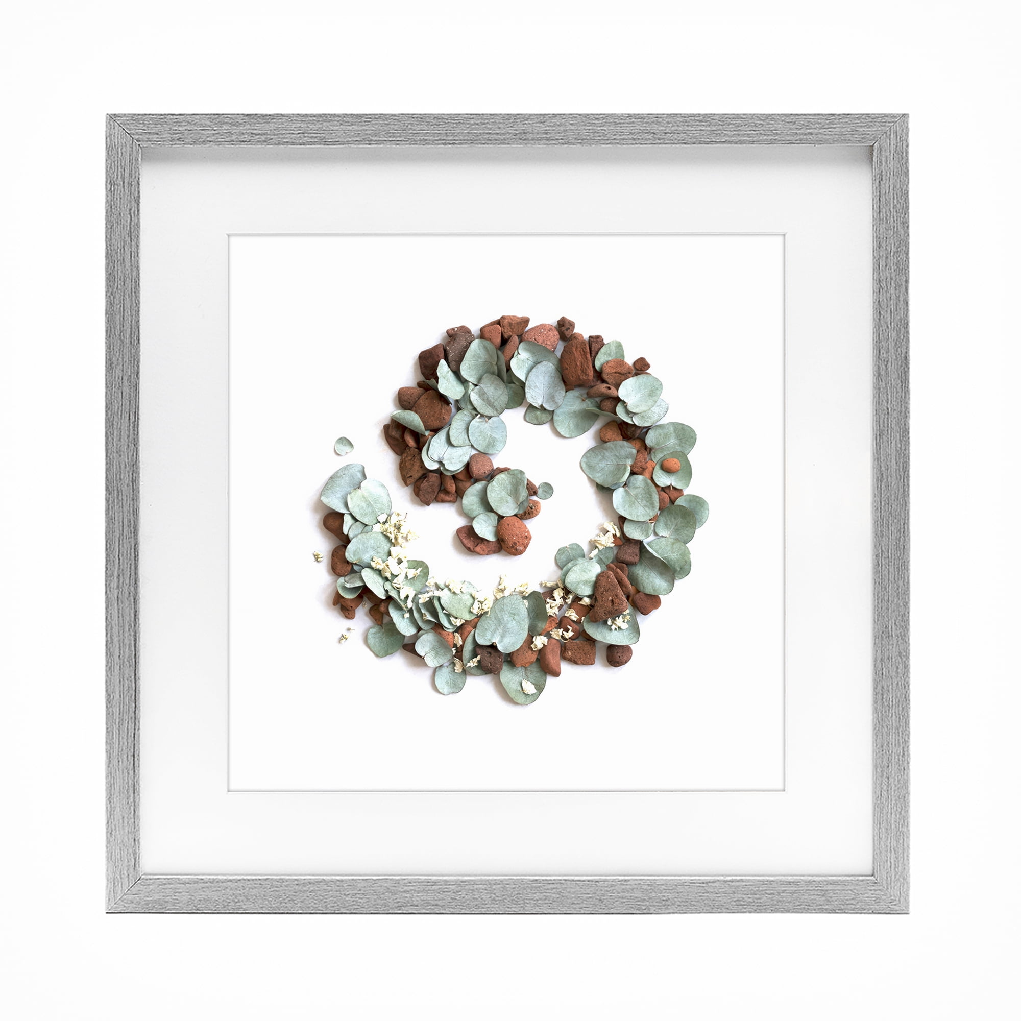 Stupell Industries Eucalyptus & Pebbles Spiral Gray Framed Print Under Glass, design by Beth Adoette