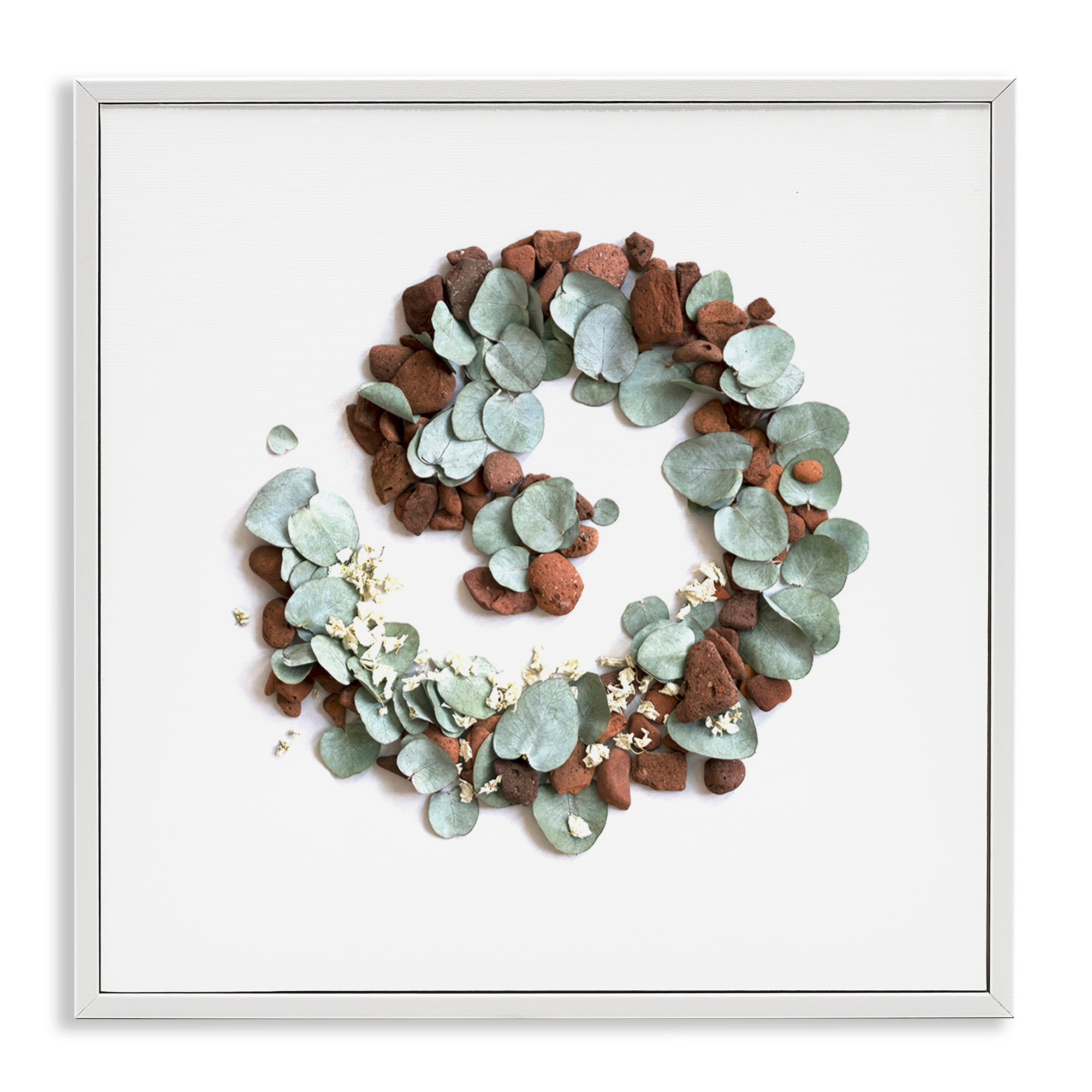 Stupell Industries Eucalyptus & Pebbles Spiral White Framed Giclee Art, design by Beth Adoette