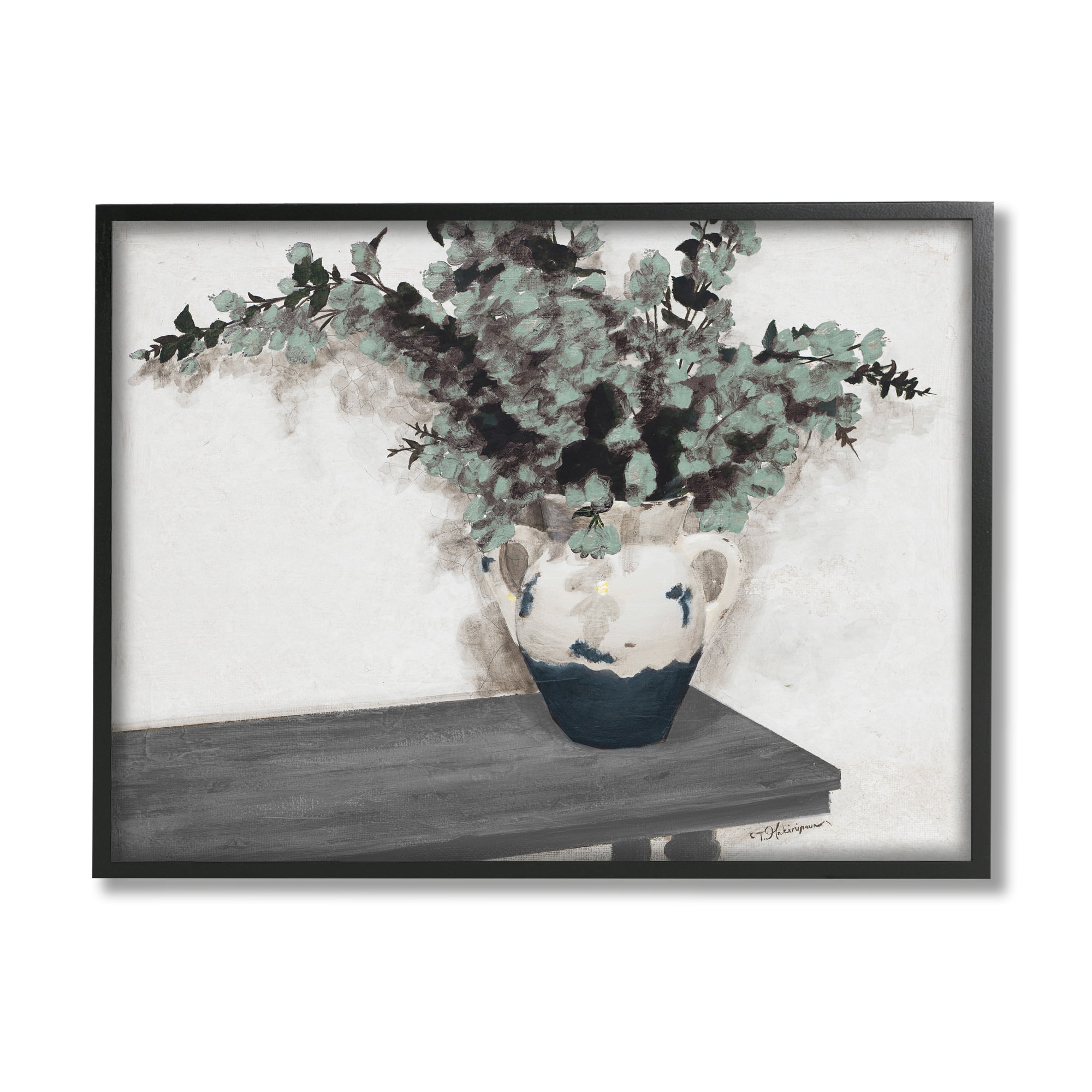 Stupell Industries Eucalyptus Plant Pot Realistic Rustic Botanical Country Painting,14 x 11, Design by Tiffany Hakimipour