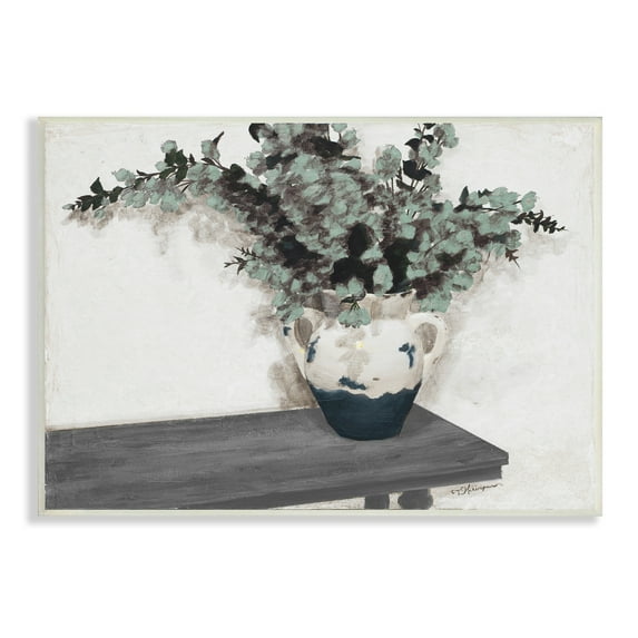 Stupell Industries Eucalyptus Plant Pot Realistic Rustic Botanical Country Painting,19 x 13, Design by Tiffany Hakimipour