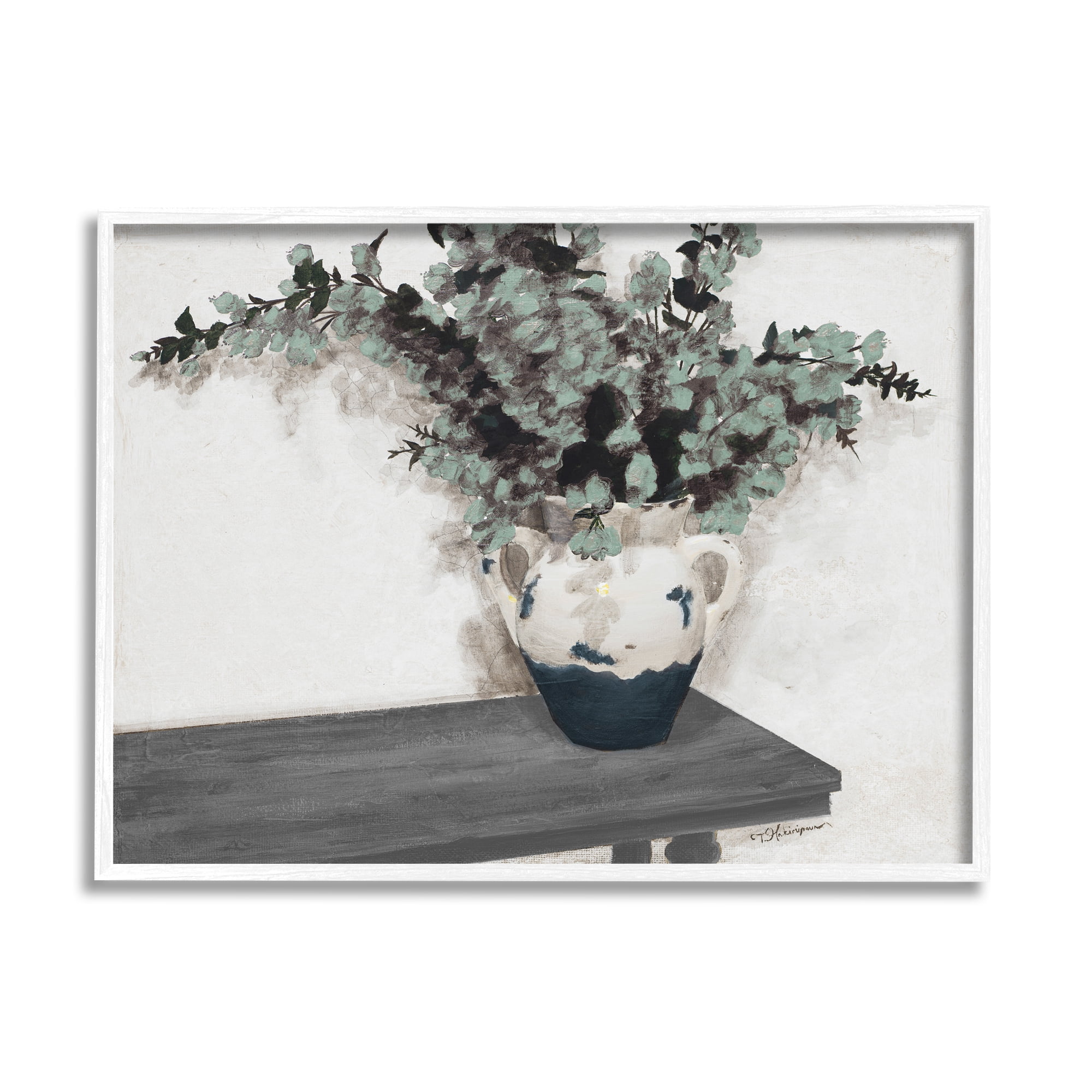 Stupell Industries Eucalyptus Plant Pot Realistic Rustic Botanical Country Painting,30 x 24, Design by Tiffany Hakimipour