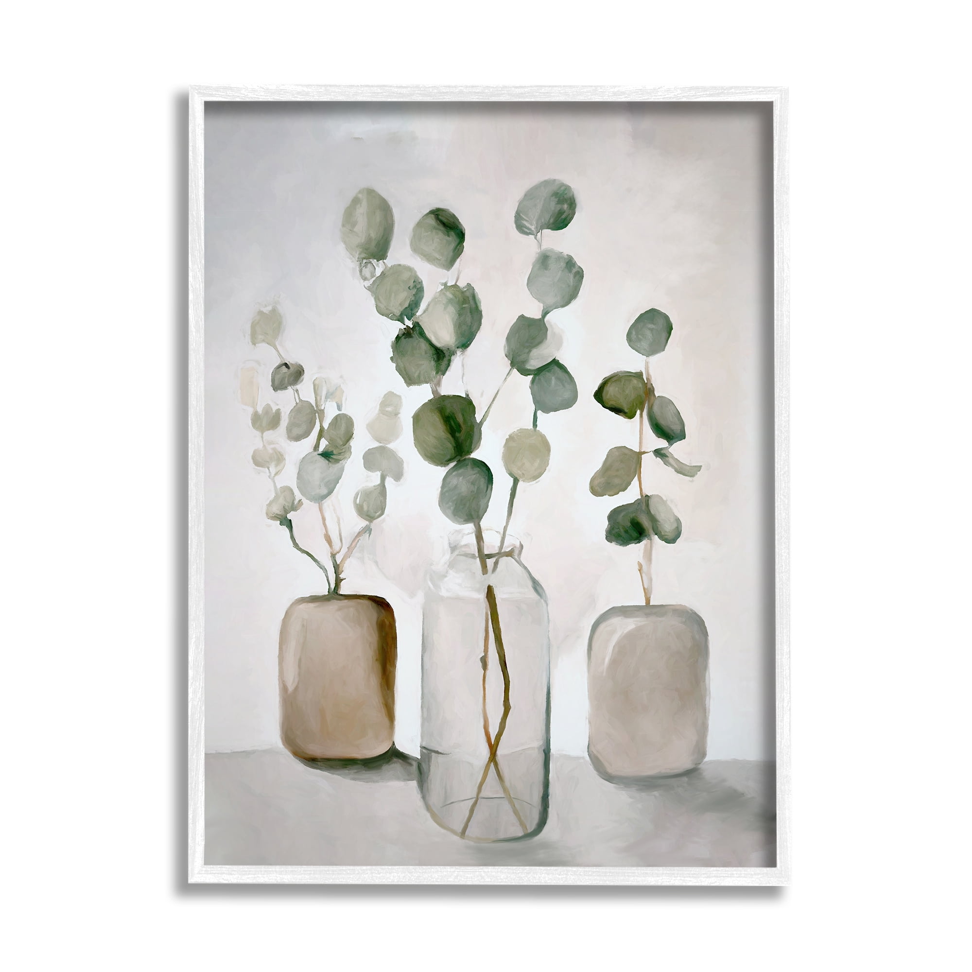 Stupell Industries Eucalyptus Still Life Botanical & Floral Painting White Framed Art Print Wall Art, 11 x 14
