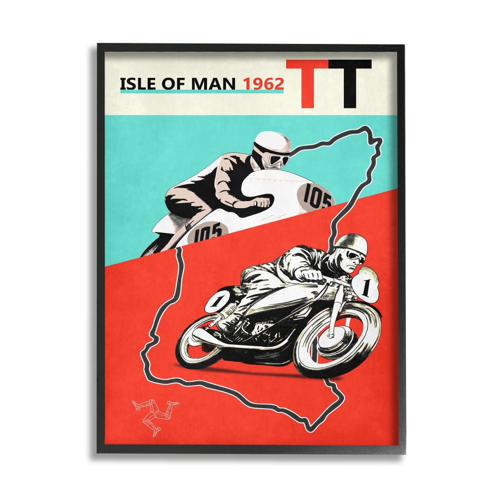 Stupell Industries European Grand Prix Vintage Advertisement Motorcycle Race Black Framed by Mark Rogan