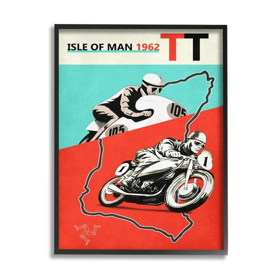 Stupell Industries European Grand Prix Vintage Advertisement Motorcycle Race Black Framed by Mark Rogan