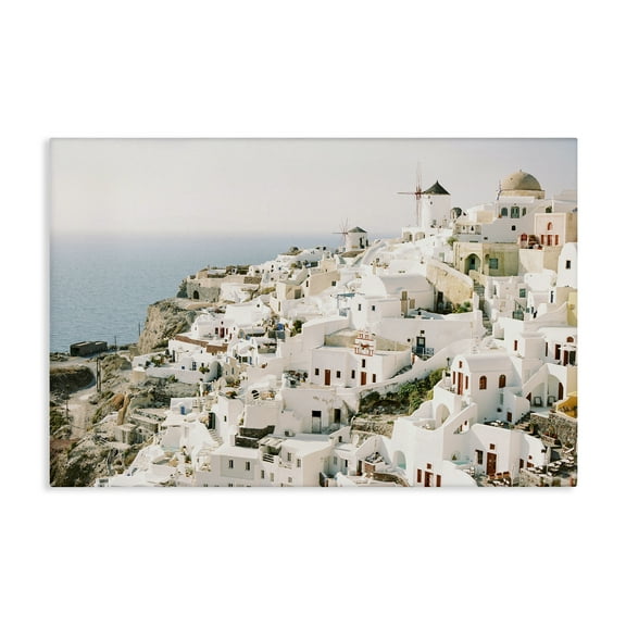 Stupell Industries European Seaside City Town & City Photography Gallery Wrapped Canvas Art Print Wall Art, 24 x 16