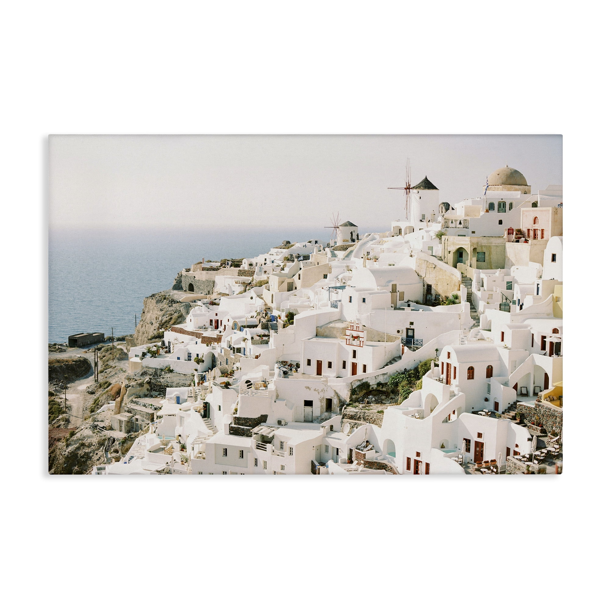 Stupell Industries European Seaside City Town & City Photography Gallery Wrapped Canvas Art Print Wall Art, 45 x 30
