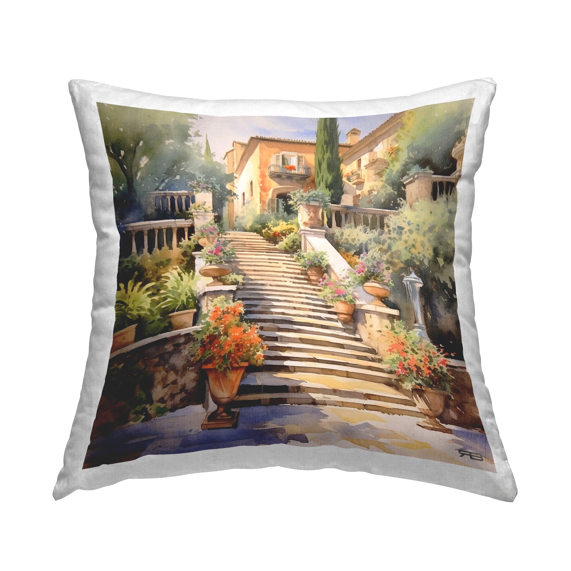 Stupell Industries European Villa Architecture Decorative Printed Throw Pillow Design by RB