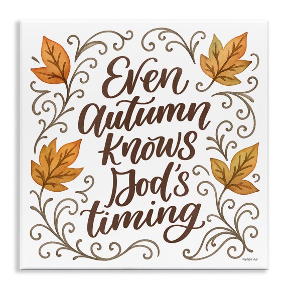 Stupell Industries Even Autumn Knows God's Timing Wall Plaque Art, design by Imperfect Dust