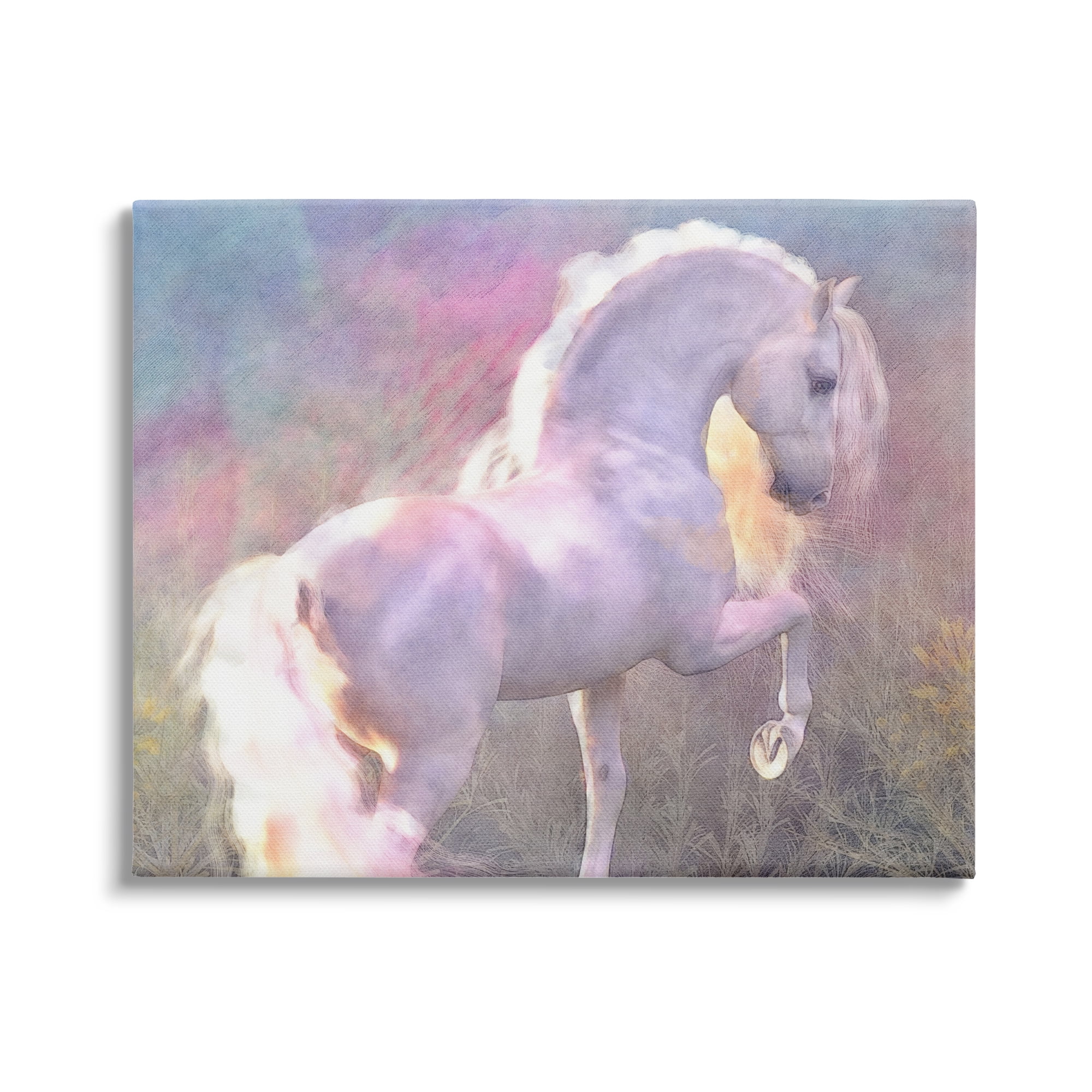 Stupell Industries Evenglow Pastel Horse Animals & Insects Painting Gallery Wrapped Canvas Art Print Wall Art, 20 x 16