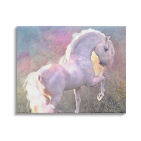 Stupell Industries Evenglow Pastel Horse Animals & Insects Painting Gallery Wrapped Canvas Art Print Wall Art, 48 x 36