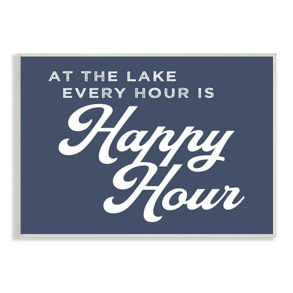 Stupell Industries Ever Hour's Happy Hour Nautical Lake Sign,15 x 10, Design by Daphne Polselli