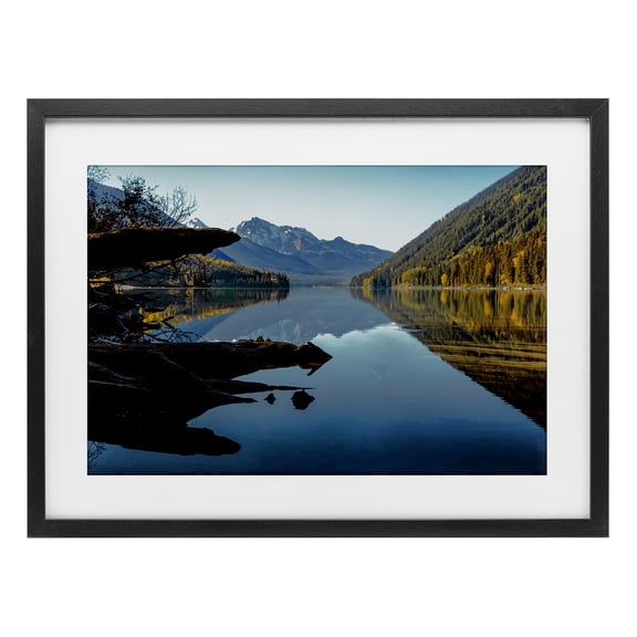 Stupell Industries Evergreen Mirrors River Reflection Black Framed Print Under Glass design by Madison Starnes Photography, 14 x 20