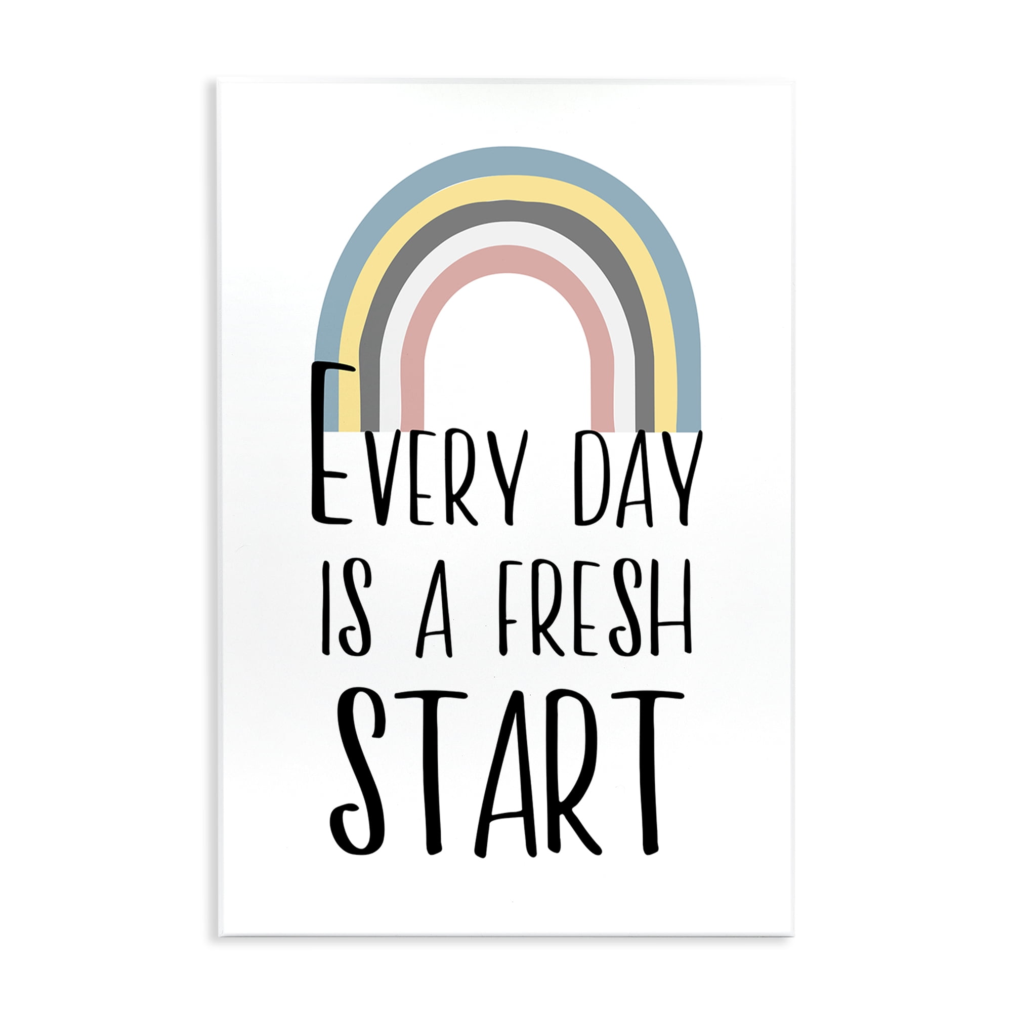 Stupell Industries Every Day Fresh Start Text & Numbers Painting Unframed Art Print Wall Art, 10 x 15