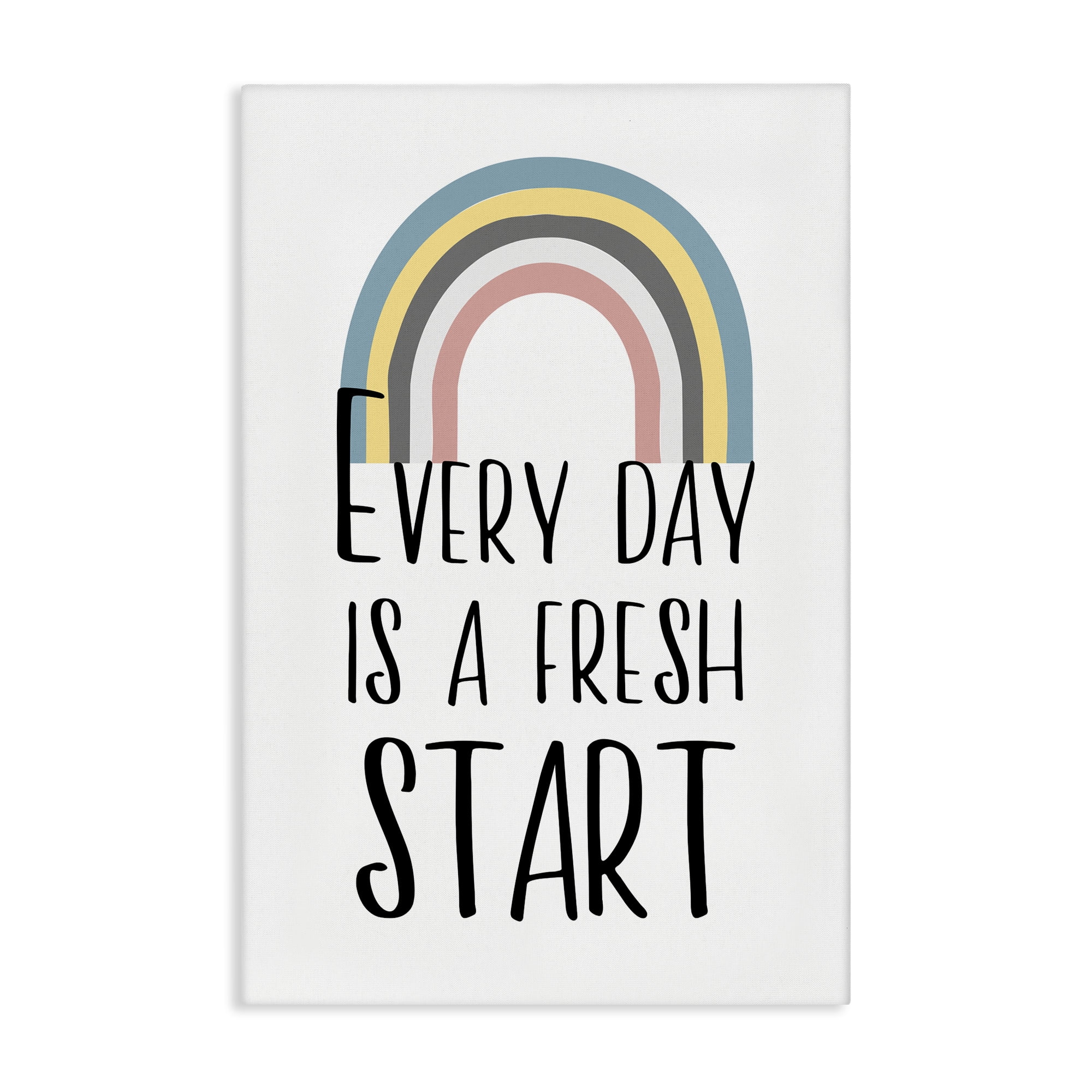 Stupell Industries Every Day Fresh Start Text & Numbers Painting Wrapped Canvas Art Print Wall Art, 20 x 30