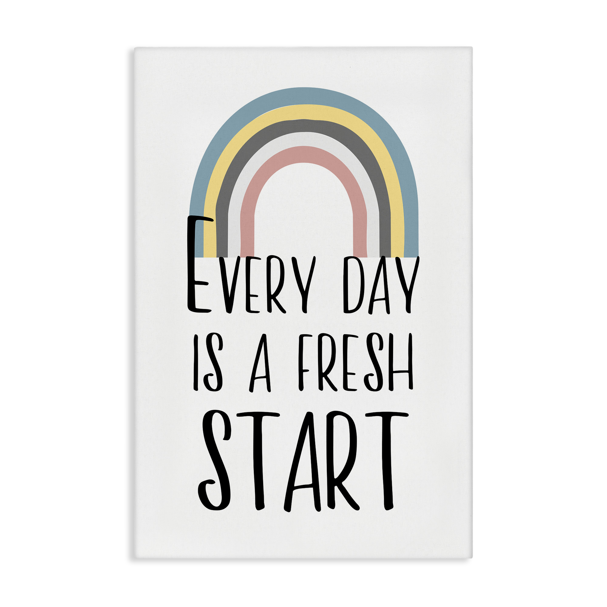 Stupell Industries Every Day Fresh Start Text & Numbers Painting Wrapped Canvas Art Print Wall Art, 24 x 36