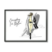 Stupell Industries Every Day I'm Stylin' Fashion Graphic Art Black Framed Art Print Wall Art, Design by Alison Petrie
