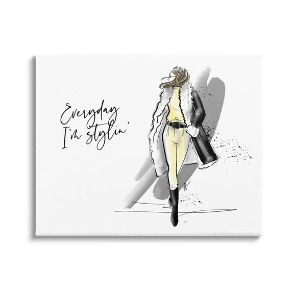 Stupell Industries Every Day I'm Stylin' Fashion Graphic Art Gallery Wrapped Canvas Print Wall Art, Design by Alison Petrie
