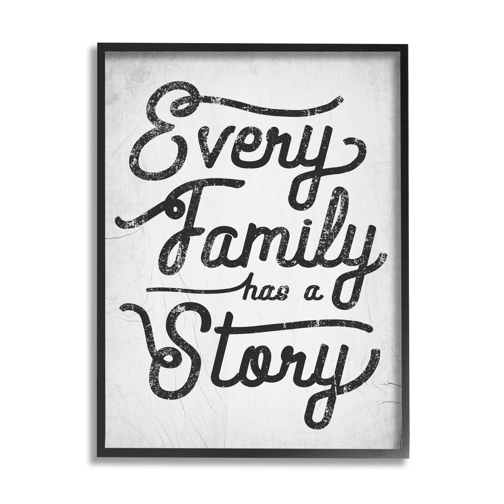 Stupell Industries Every Family Has a Story Sentiments Rustic Cracked Pattern, 16 x 20, Designed by Daphne Polselli