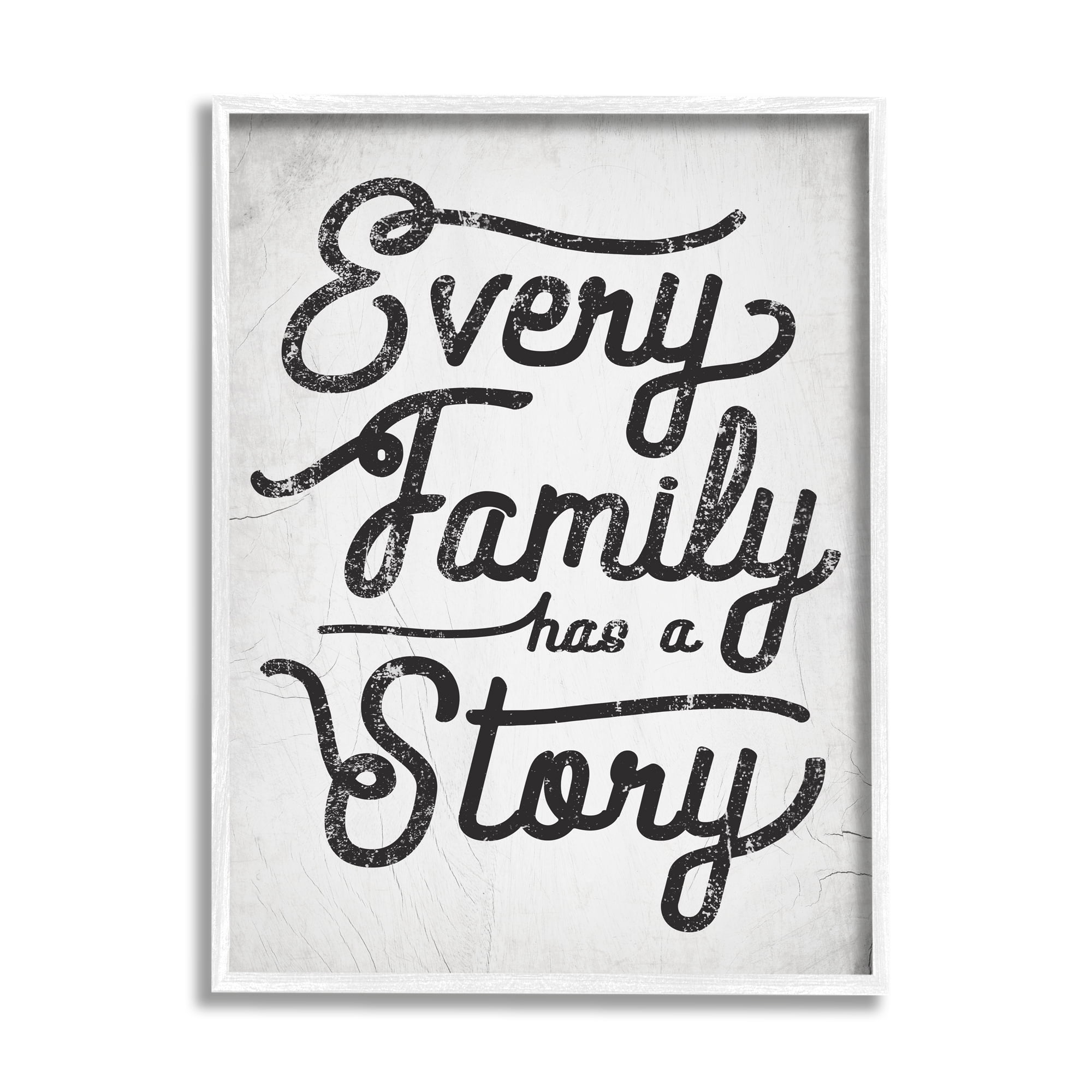 Stupell Industries Every Family Has a Story Sentiments Rustic Cracked Pattern, 24 x 30, Designed by Daphne Polselli