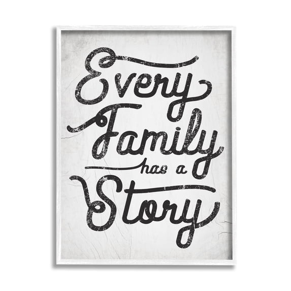 Stupell Industries Every Family Has a Story Sentiments Rustic Cracked Pattern, 24 x 30, Designed by Daphne Polselli