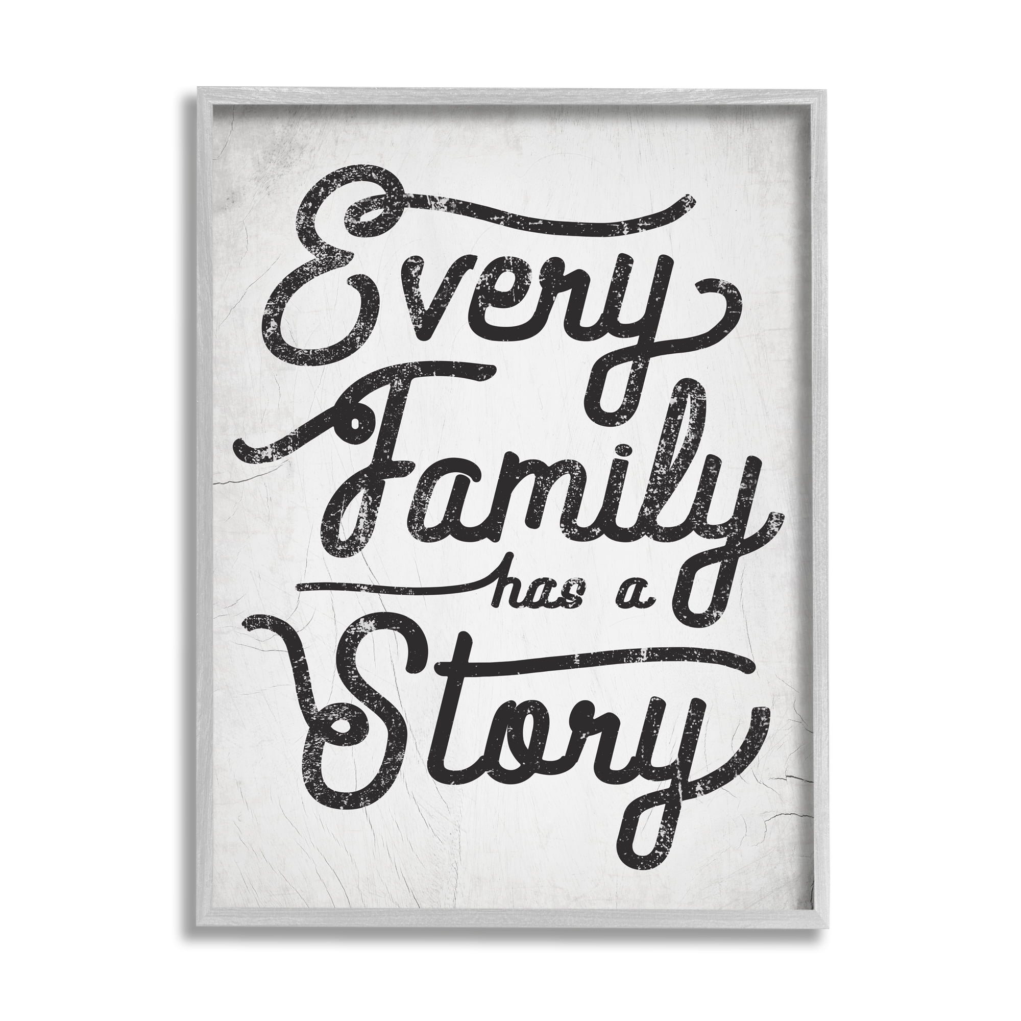 Stupell Industries Every Family Has a Story Sentiments Rustic Cracked Pattern, 24 x 30, Designed by Daphne Polselli