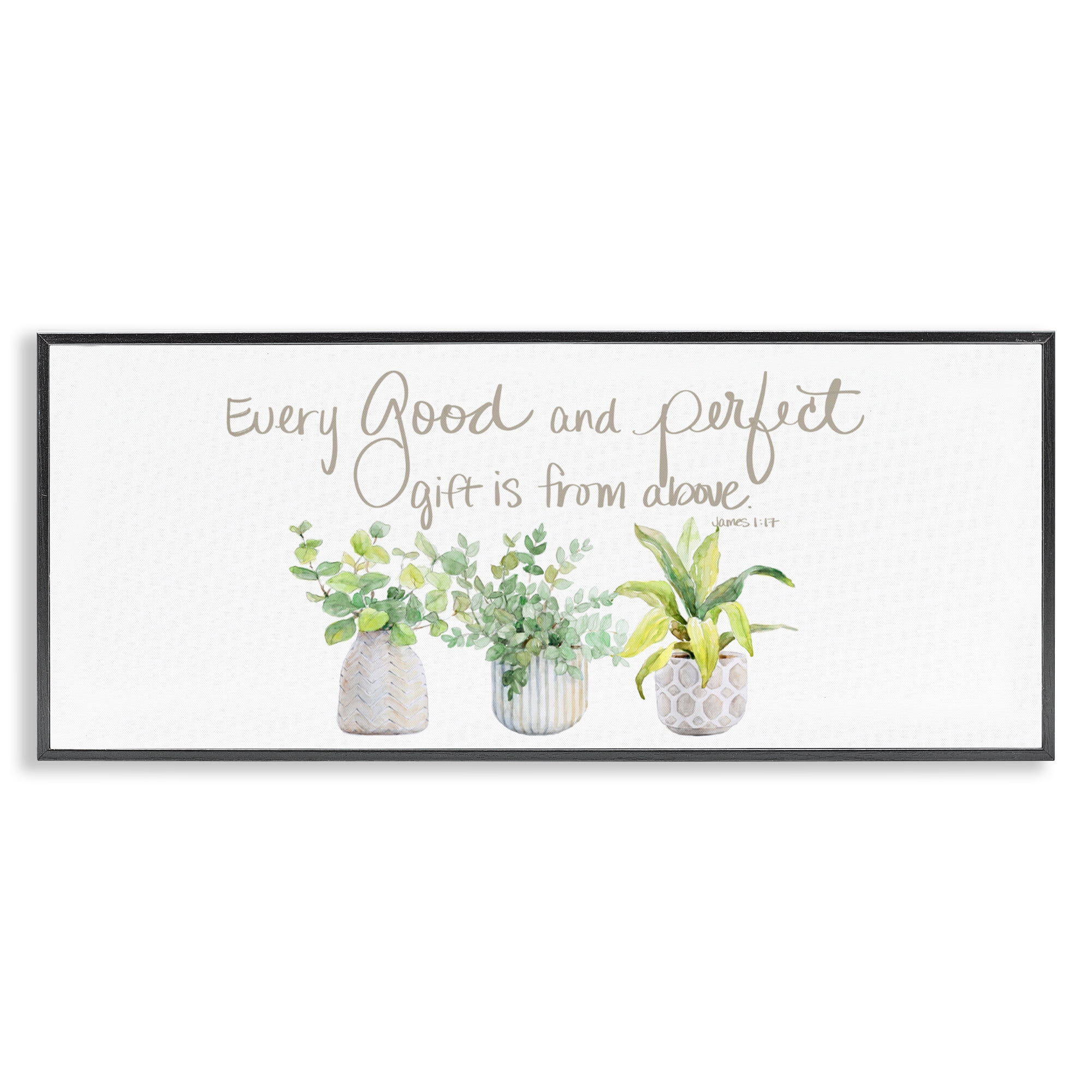 Stupell Industries Every Good & Perfect Gift Black Framed Giclee Art, design by Lanie Loreth