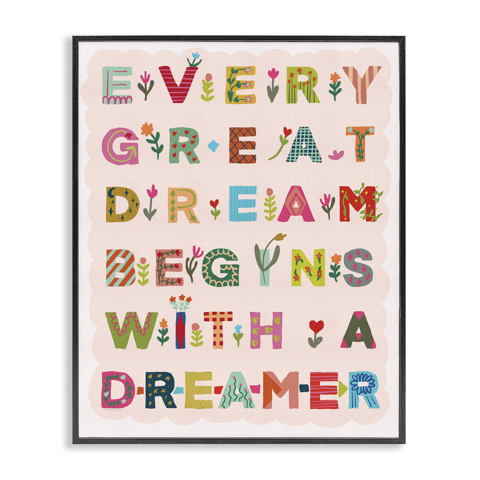 Stupell Industries Every Great Dream Black Framed Giclee Art, design by Kamdon Kreations