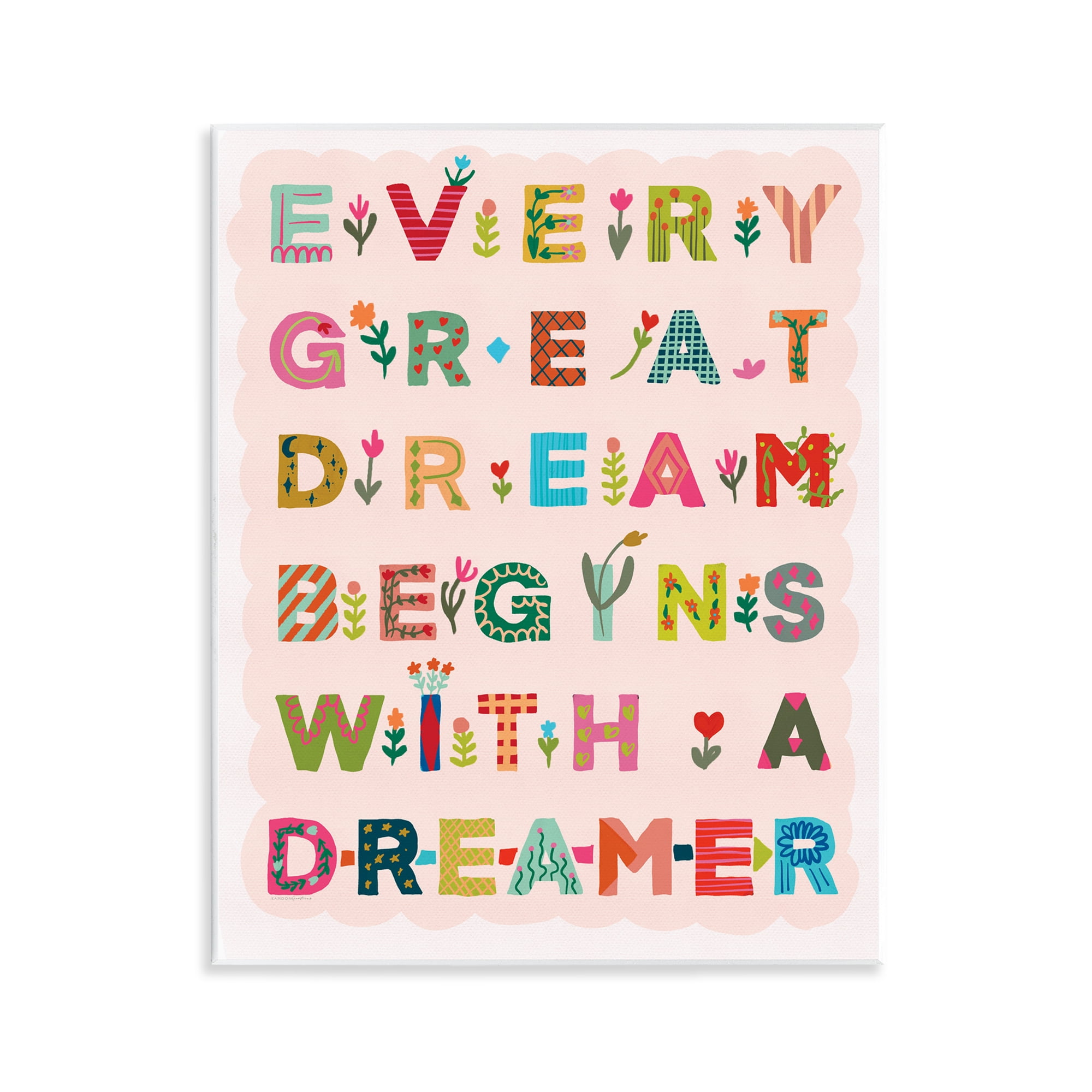 Stupell Industries Every Great Dream Wall Plaque Art, design by Kamdon Kreations