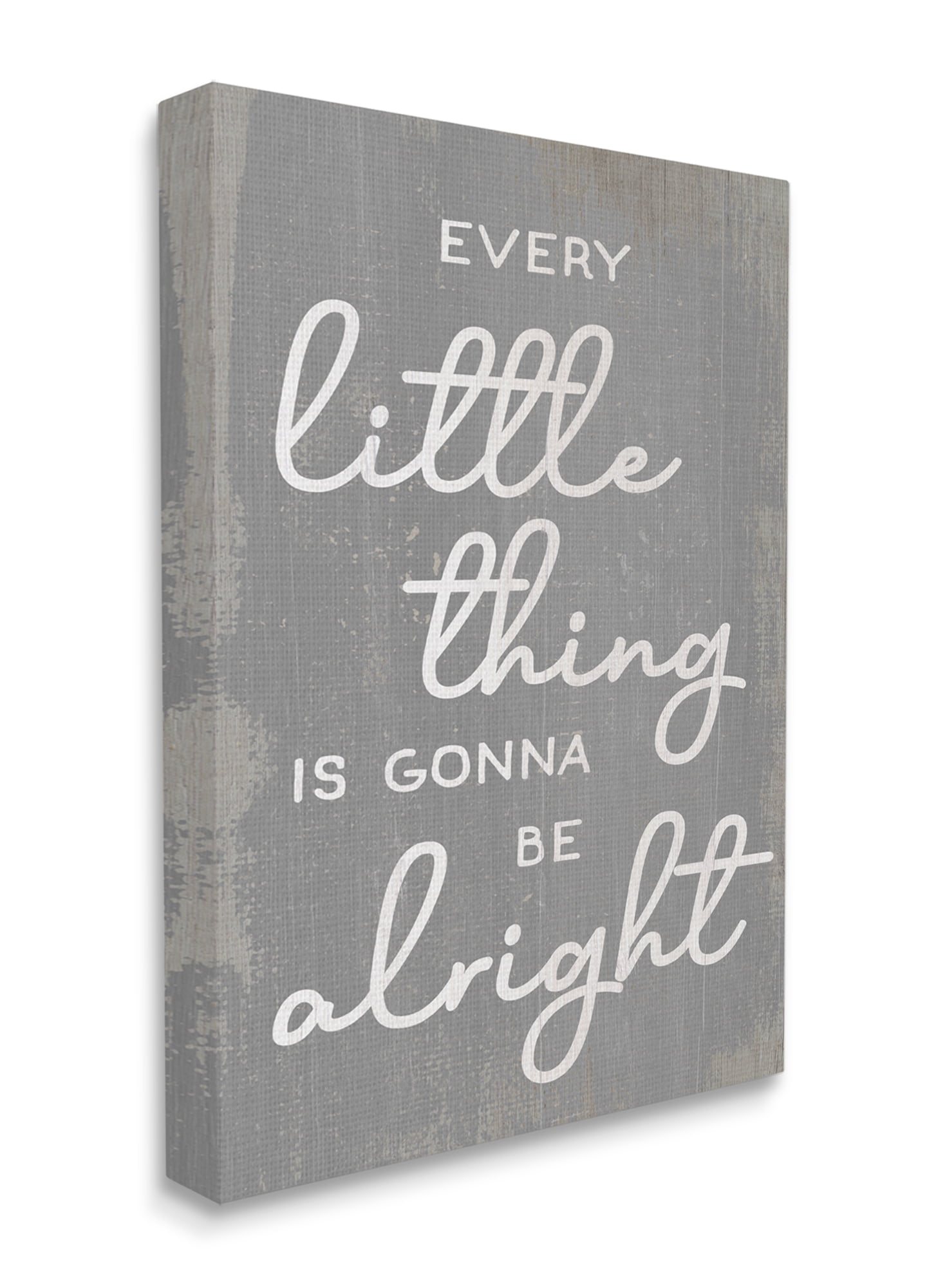 Stupell Industries Every Little Thing Positivity Phrase Rustic Grey White Canvas Wall Art, 36 x 48, Design by Daphne Polselli