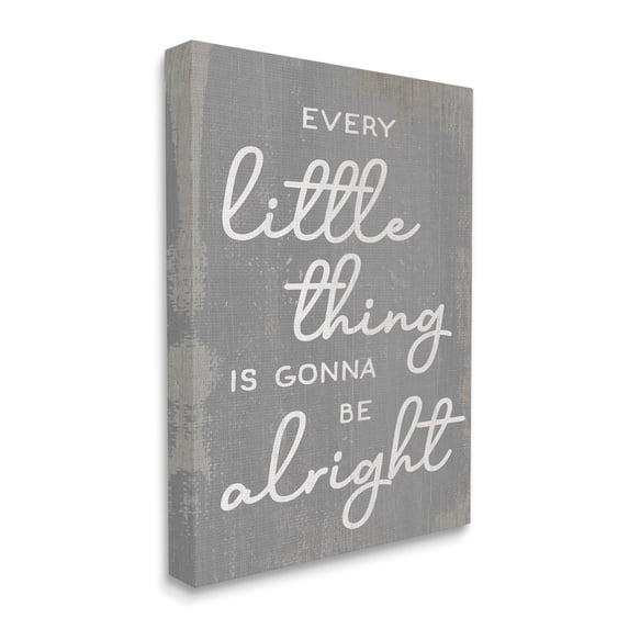 Stupell Industries Every Little Thing Positivity Phrase Rustic Grey White Canvas Wall Art, 36 x 48, Design by Daphne Polselli