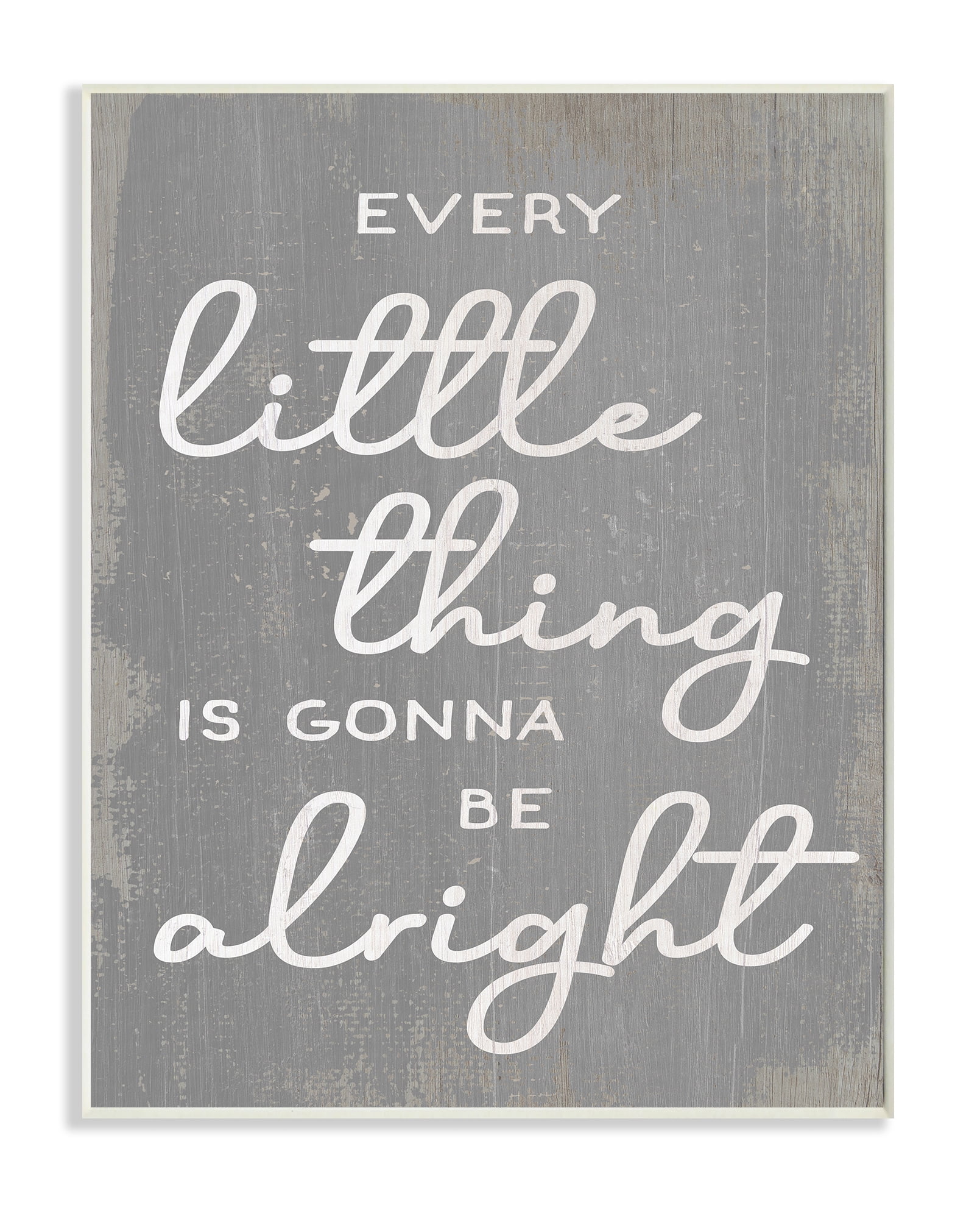 Stupell Industries Every Little Thing Positivity Phrase Rustic Grey White Wall Plaque, 10 x 15, Design by Daphne Polselli