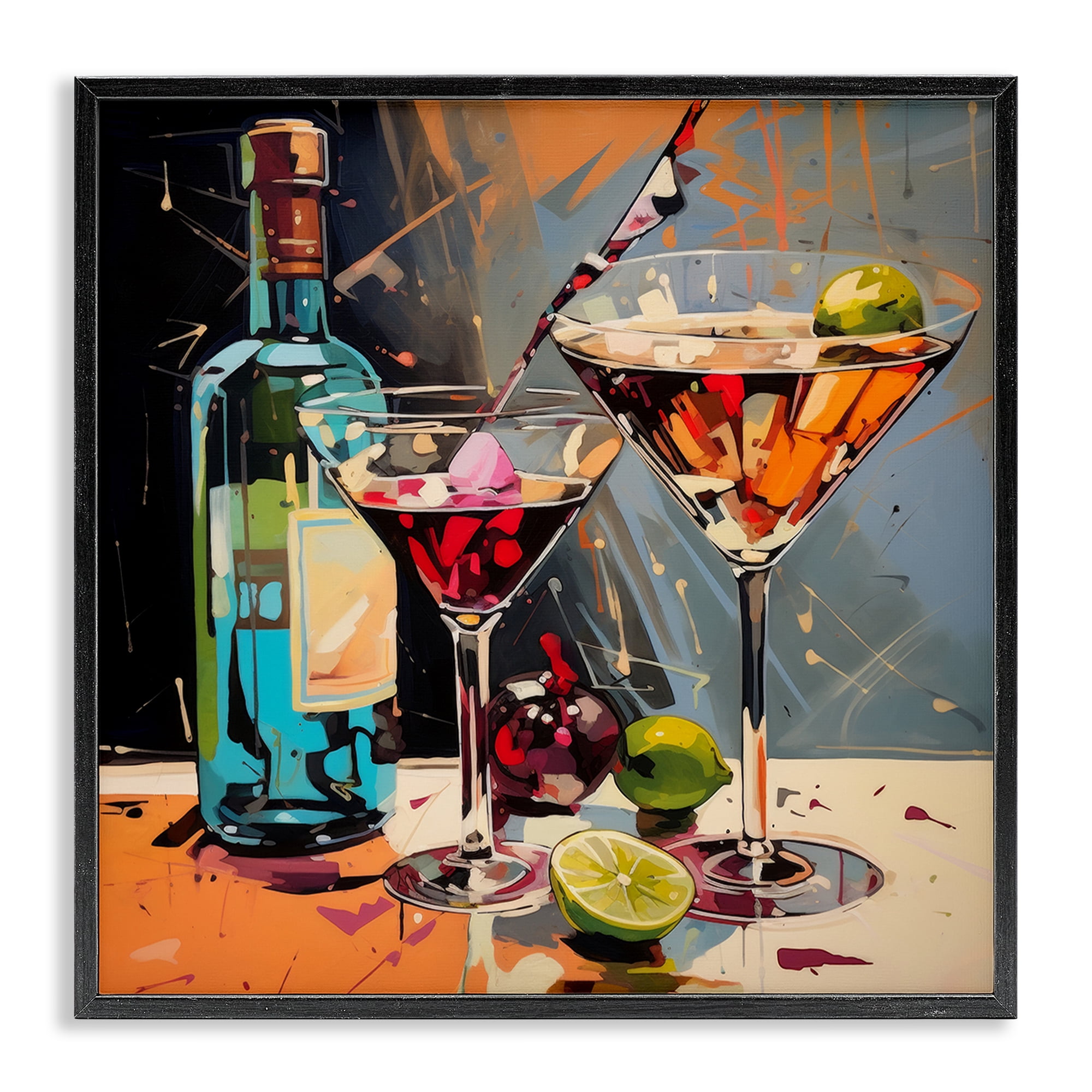 Stupell Industries Every Sip of Martini Night Black Framed Giclee Art, design by Lazar Studio