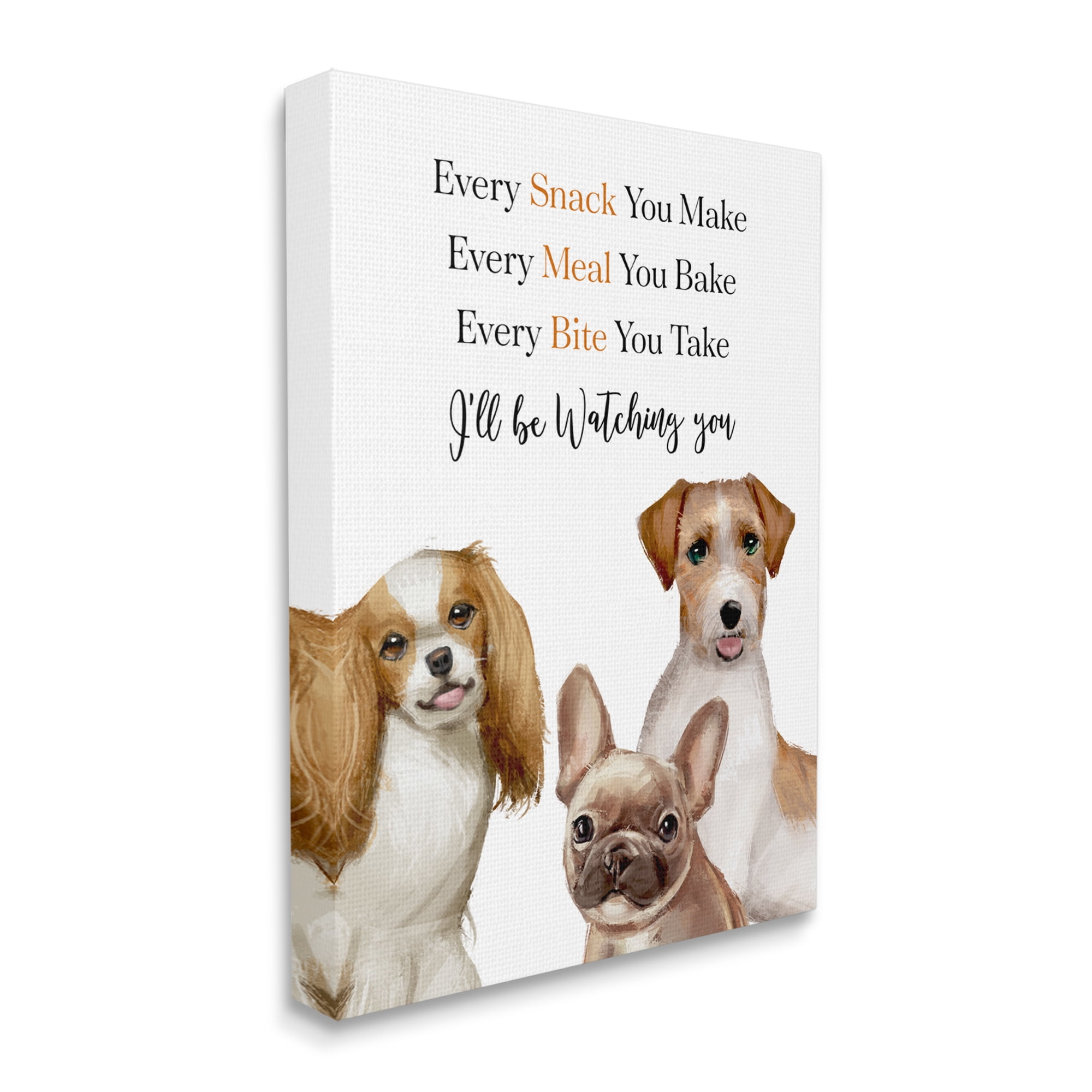 Stupell Industries Every Snack Meal Bite Phrase Pet Dog Humor Animals & Insects Painting Gallery Wrapped Canvas Print Wall Art, 16 x 20