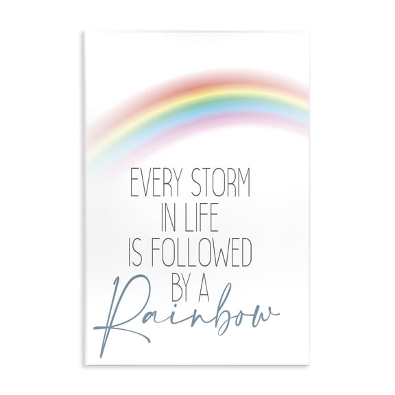 Stupell Industries Cottage Every Storm Followed by Rainbow Sentiment Motivational Text Wall Plaque Art, 10 x 15, by Kim Allen