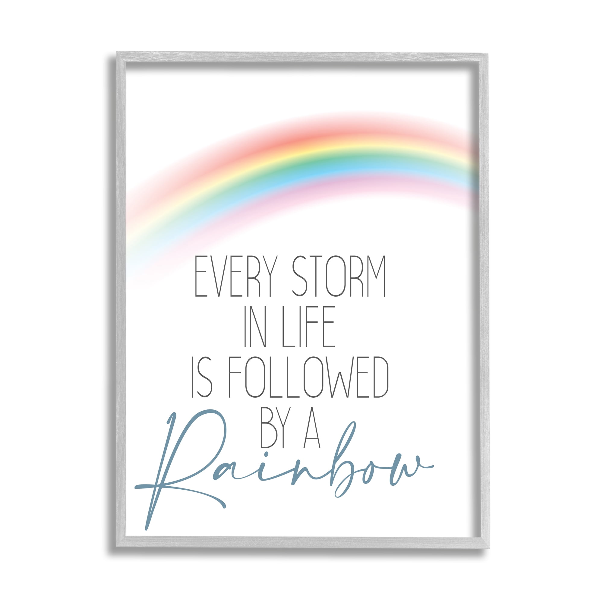 Stupell Industries Every Storm Followed by Rainbow Sentiment Motivational Text, 24 x 30, Design by Kim Allen