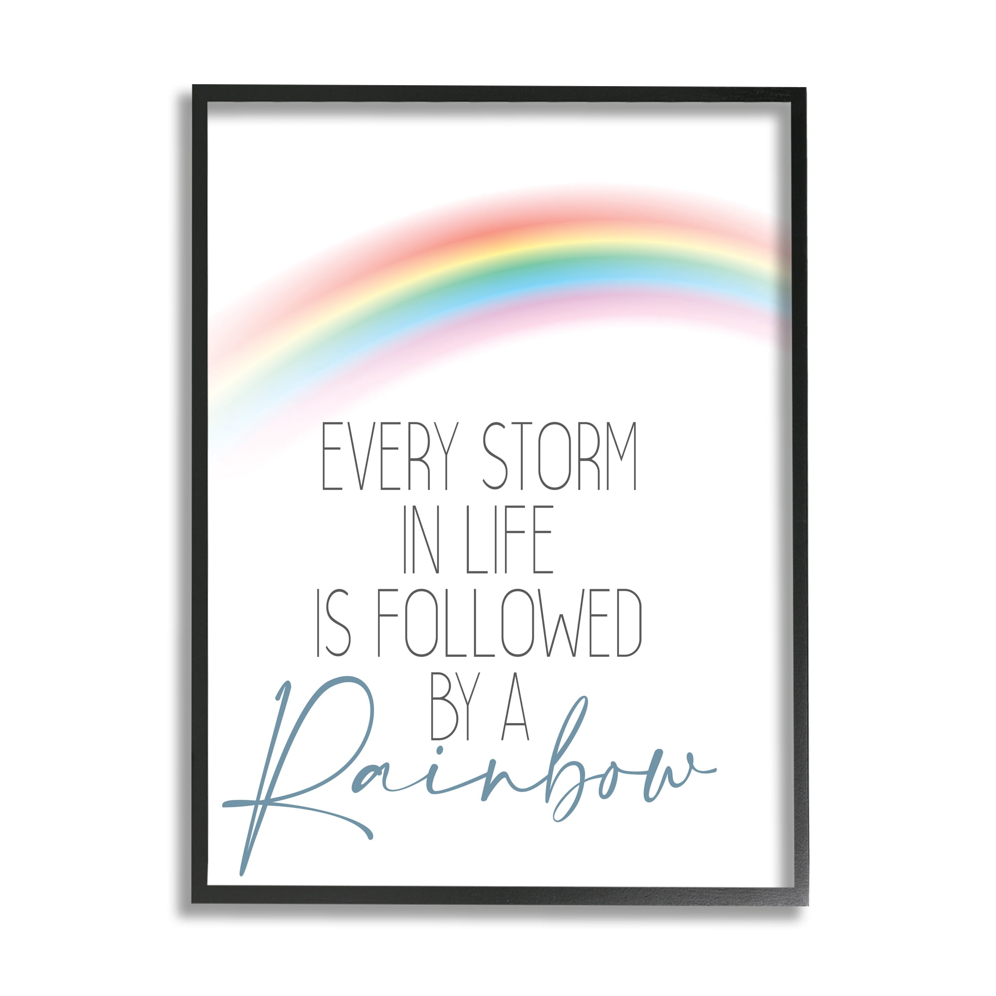 Stupell Industries Every Storm Followed by Rainbow Sentiment Motivational Text, 24 x 30, Design by Kim Allen