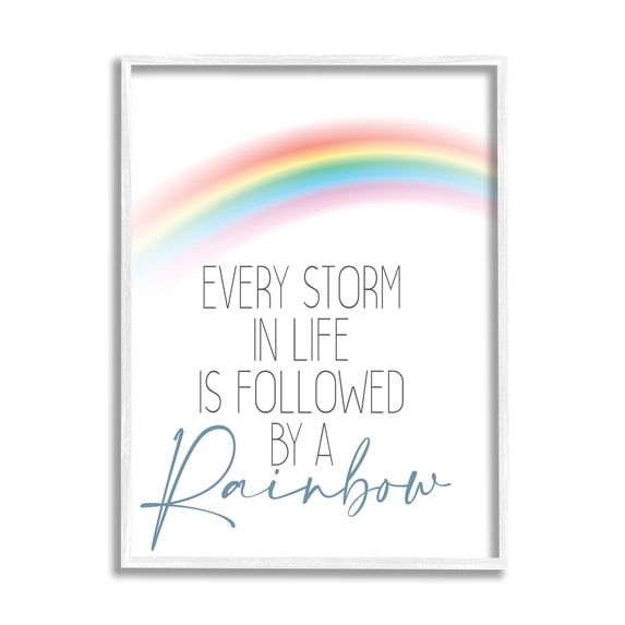 Stupell Industries Every Storm Followed by Rainbow Sentiment Motivational Text, 24 x 30, Design by Kim Allen