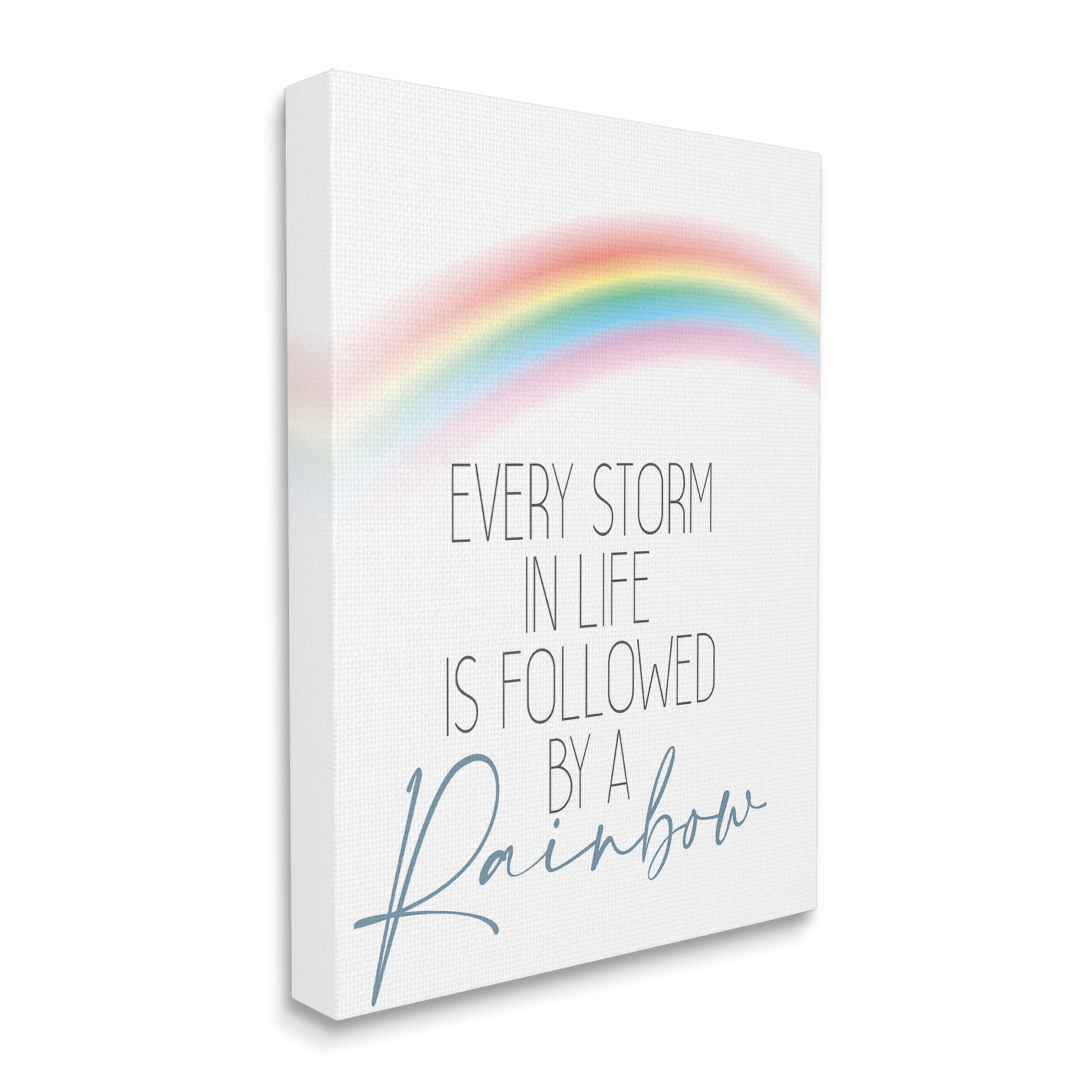 Stupell Industries Every Storm Followed by Rainbow Sentiment Motivational Text Inspirational Painting Gallery Wrapped Canvas Print Wall Art, 24 x 30