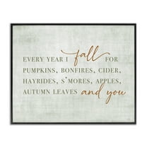 Stupell Industries Every Year Fall Phrase Typography Painting Black Framed Art Print Wall Art, 14 x 11