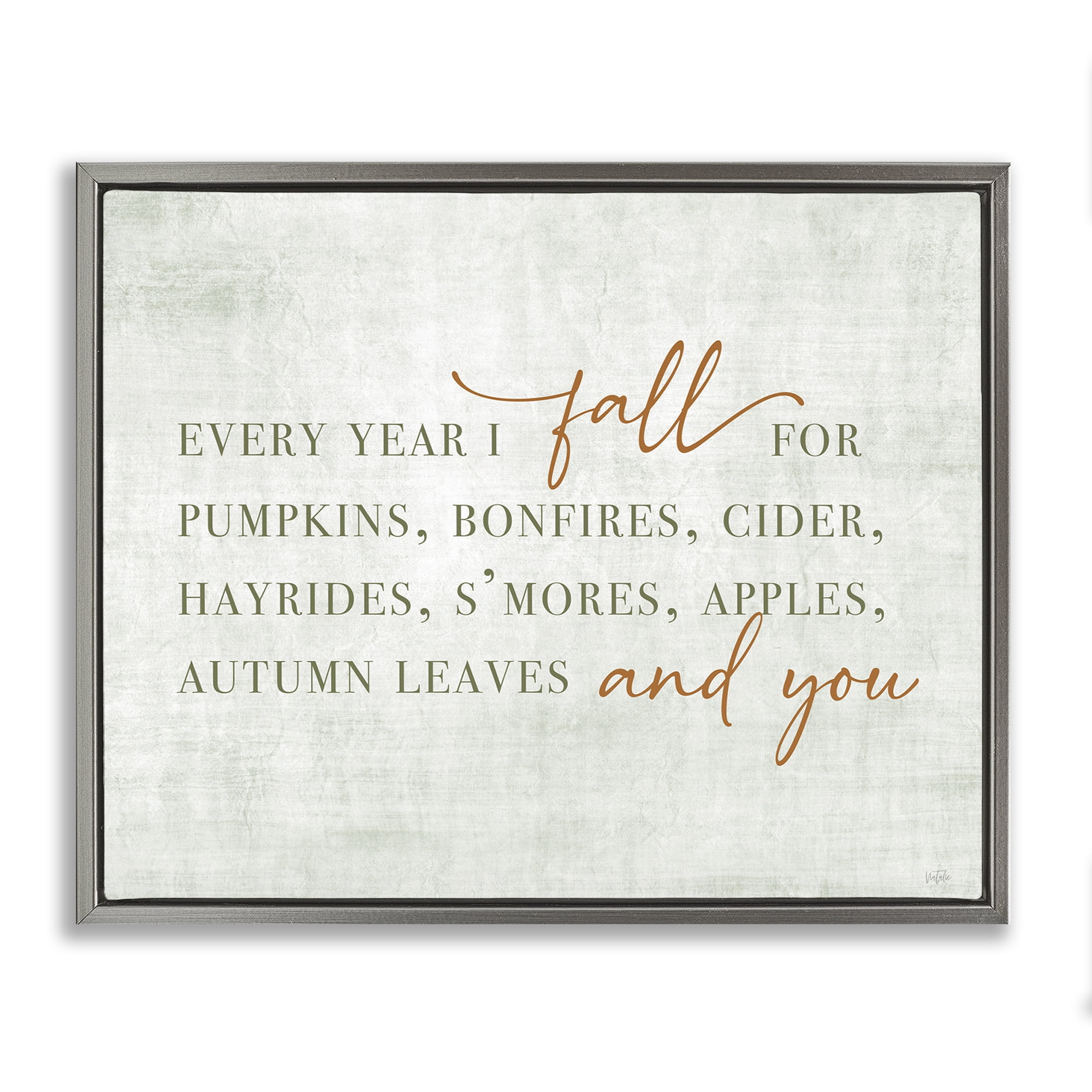 Stupell Industries Every Year Fall Phrase Typography Painting Gray ...