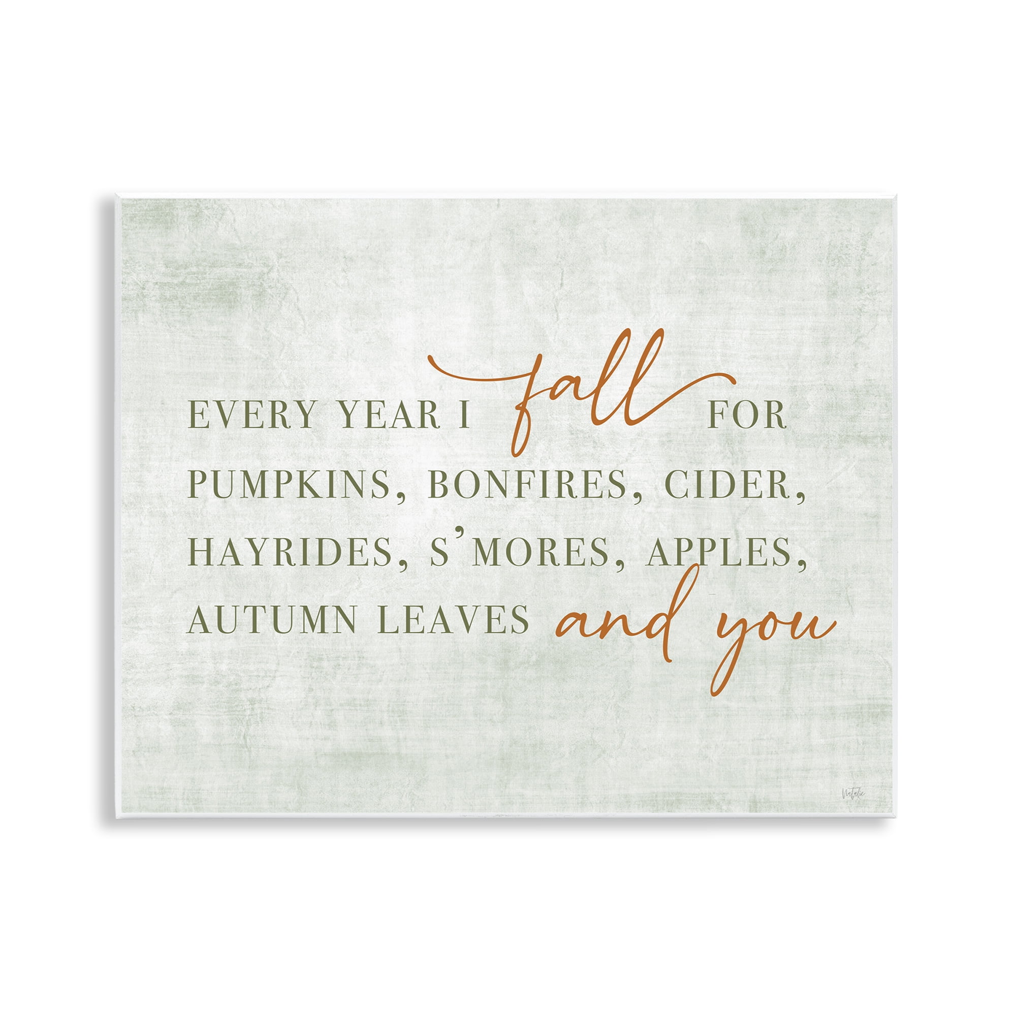 Stupell Industries Every Year Fall Phrase Typography Painting Unframed Art Print Wall Art, 14 x 11