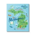 thumbnail image 1 of Stupell Industries Everyday Michigan Illustrated Map Graphic Art Gallery Wrapped Canvas Print Wall Art, Design by Nina Seven, 1 of 7
