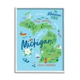 thumbnail image 1 of Stupell Industries Everyday Michigan Illustrated Map Graphic Art White Framed Art Print Wall Art, Design by Nina Seven, 1 of 8