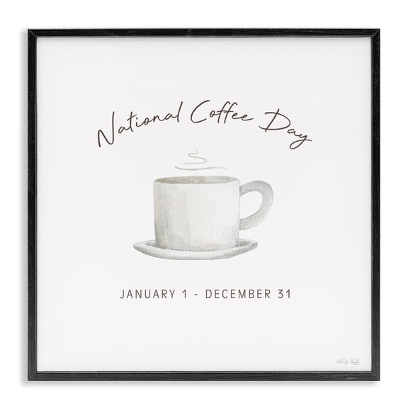 Stupell Industries Everyday National Coffee Day Black Framed Giclee Art, design by Cindy Jacobs