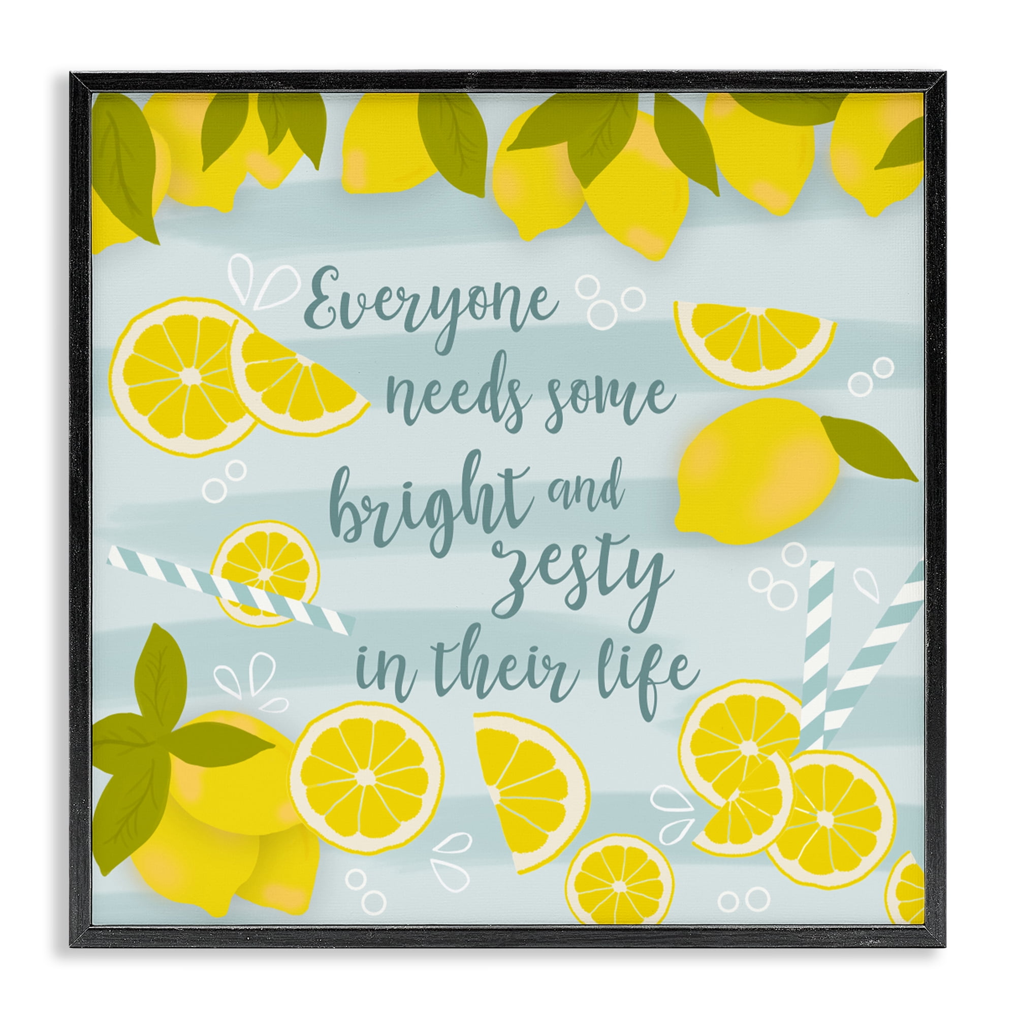 Stupell Industries Everyone Needs Bright & Zesty Black Framed Giclee Art, design by Anna Quach