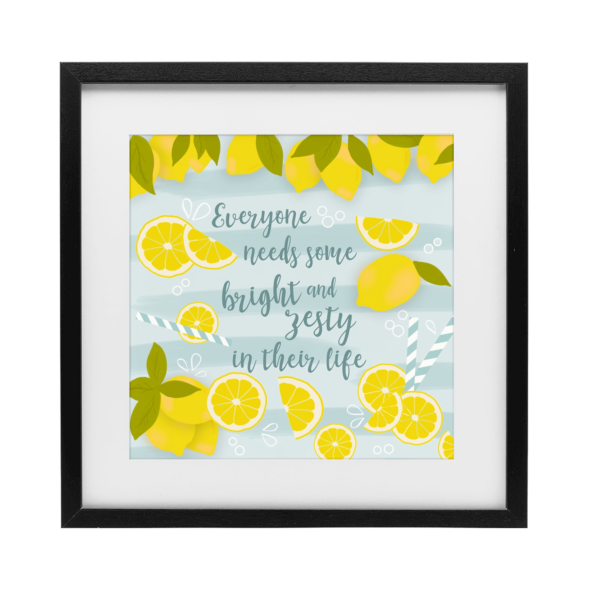 Stupell Industries Everyone Needs Bright & Zesty Black Framed Print Under Glass, design by Anna Quach