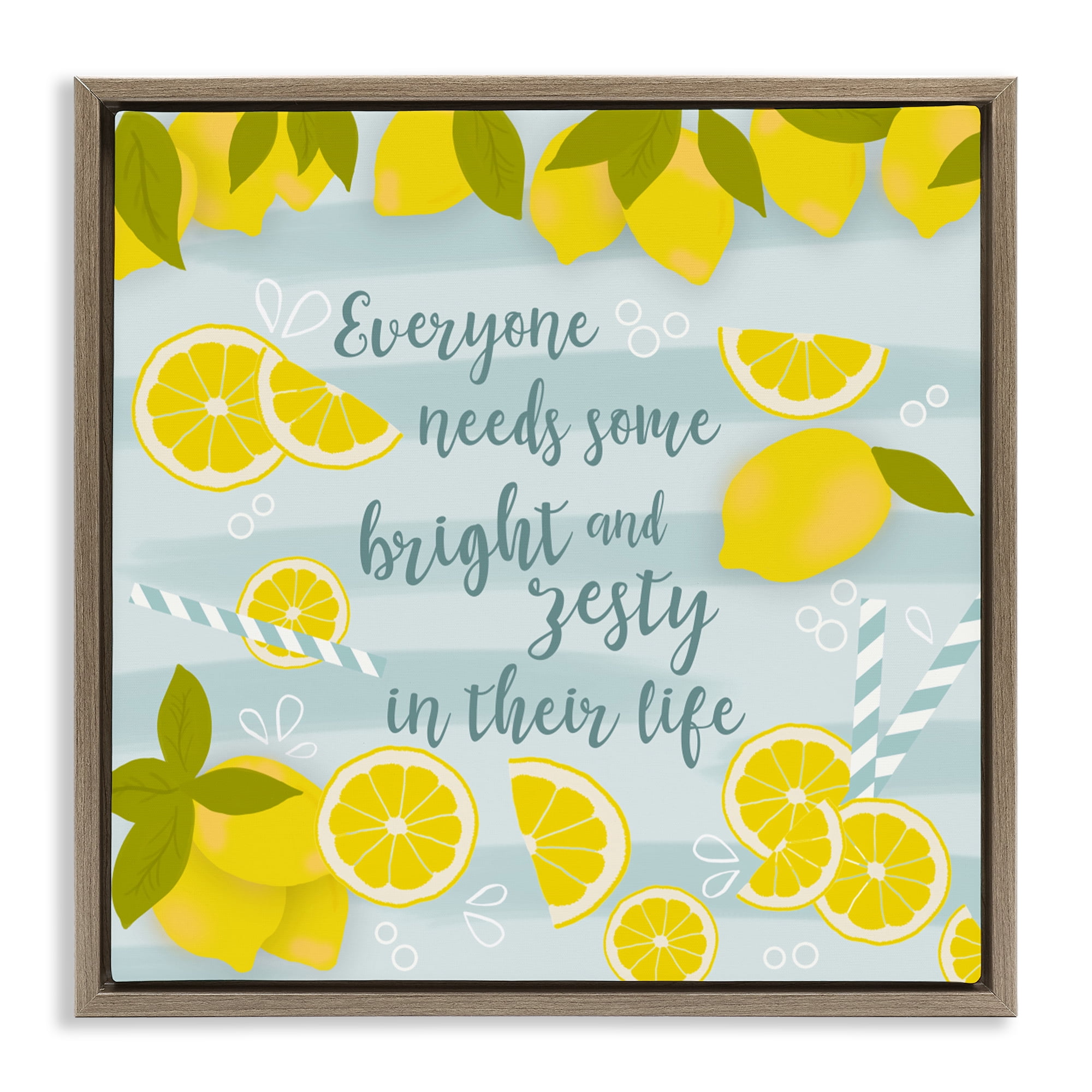 Stupell Industries Everyone Needs Bright & Zesty Brown Framed Floater Canvas Wall Art, design by Anna Quach